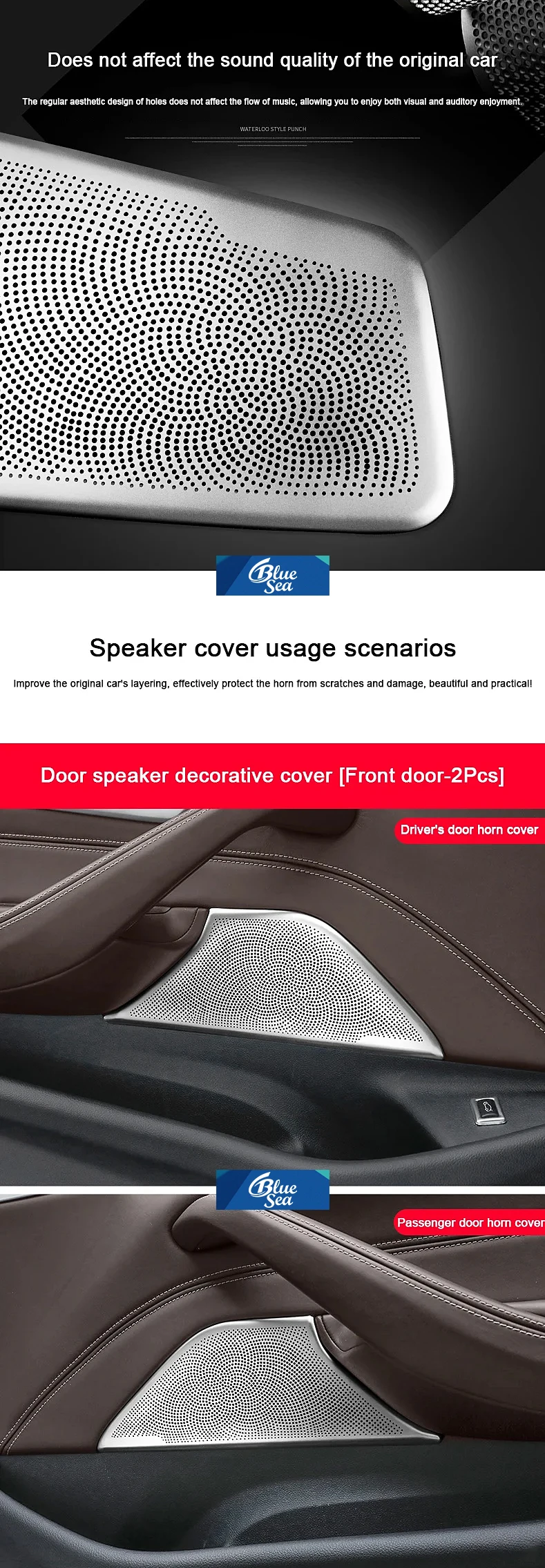 For BMW 5 Series G31 G30 2018 2019 2020 2021 2022,Car Door Speaker Trim Cover A-pillar Horn Protection Cover Interior Accessorie