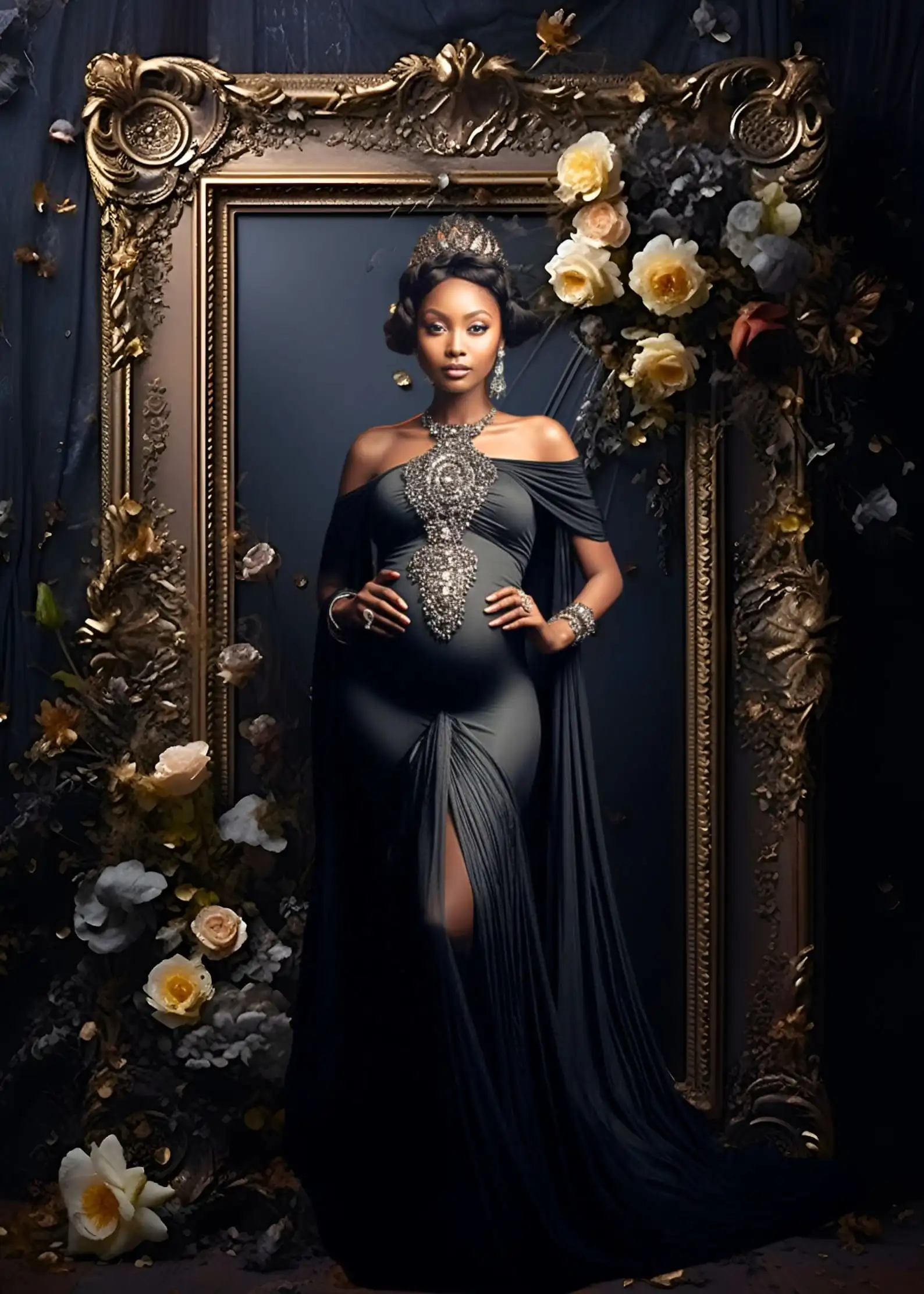 Mehofond 사진 배경 빈티지 골드 프레임 꽃 성인 생일 웨딩 출산 초상화 장식 배경 사진 스튜디오