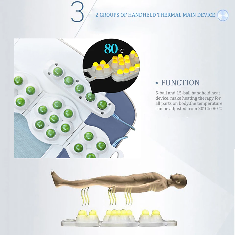 ポータブル電動サーマル折りたたみ式マッサージベッド、マスターv3