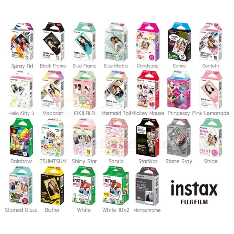 Fujifilm Instax Mini Film 10/30 Fogli Extension Papers Color Design Per Fuji Instax Mini 12 Film Camera Mini 11/40/9/8/7/90