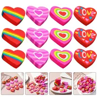 48 Pcs The Gift Heart Eraser Mini Erasers Small Prize Fun For Heart Erasers School Supplies Bulk Classroom Kids Painting Toddler 1