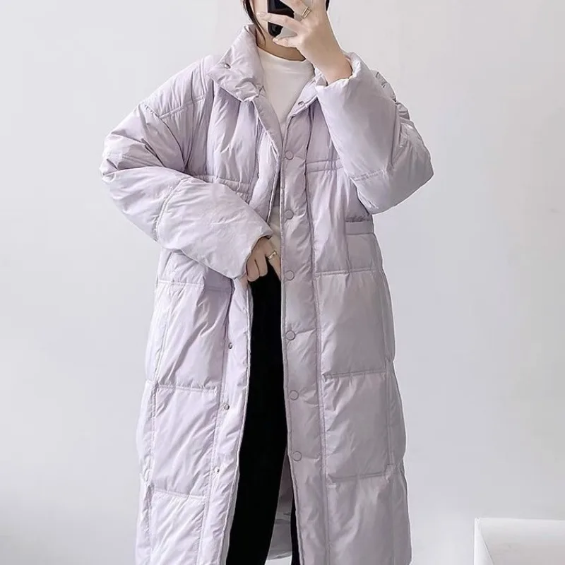2023 New Women Down Jacket Winter Coat Female Mid Length Version Parkas Loose Fashion Outwear Leisure Time Versatile Overcoat