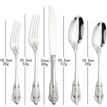 6 persone Set di stoviglie Silverw Set di posate in acciaio inossidabile Coltello Forchetta da dessert Cucchiaino da tè Stoviglie Cucina per feste Cena 1