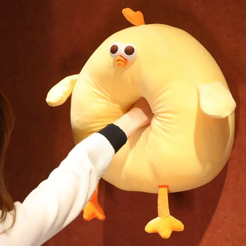 25cm～85cmの太った面白いクロスアイのひよこぬいぐるみ、鶏、雄鶏