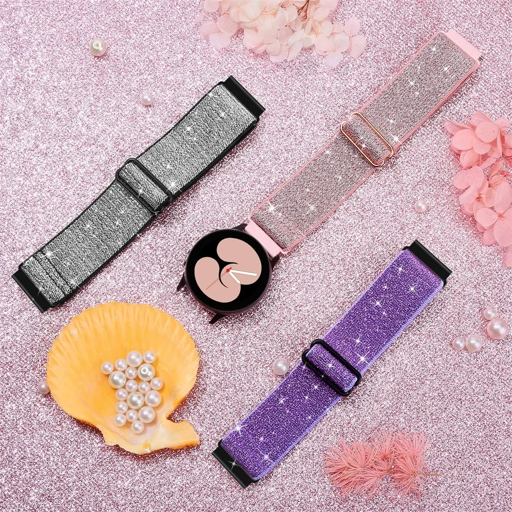 Bohemian Elastic Shiny Watch Strap, 20mm/22mm Bracelet Band