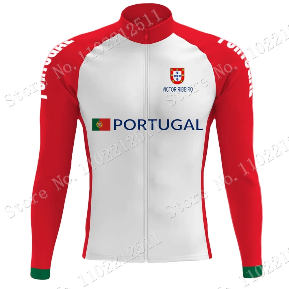 Portugal National Team Winter Cycling Jersey Set Brazil Clothing Suit Mens Long Sleeve MTB Bike Road Pants Bib Maillot