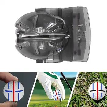 컴팩트 휴대용 골프 공 라인 마커 도구, 양면 퍼팅 정렬, 용수철 디자인, 골프 애호가 선물, 골프 용품