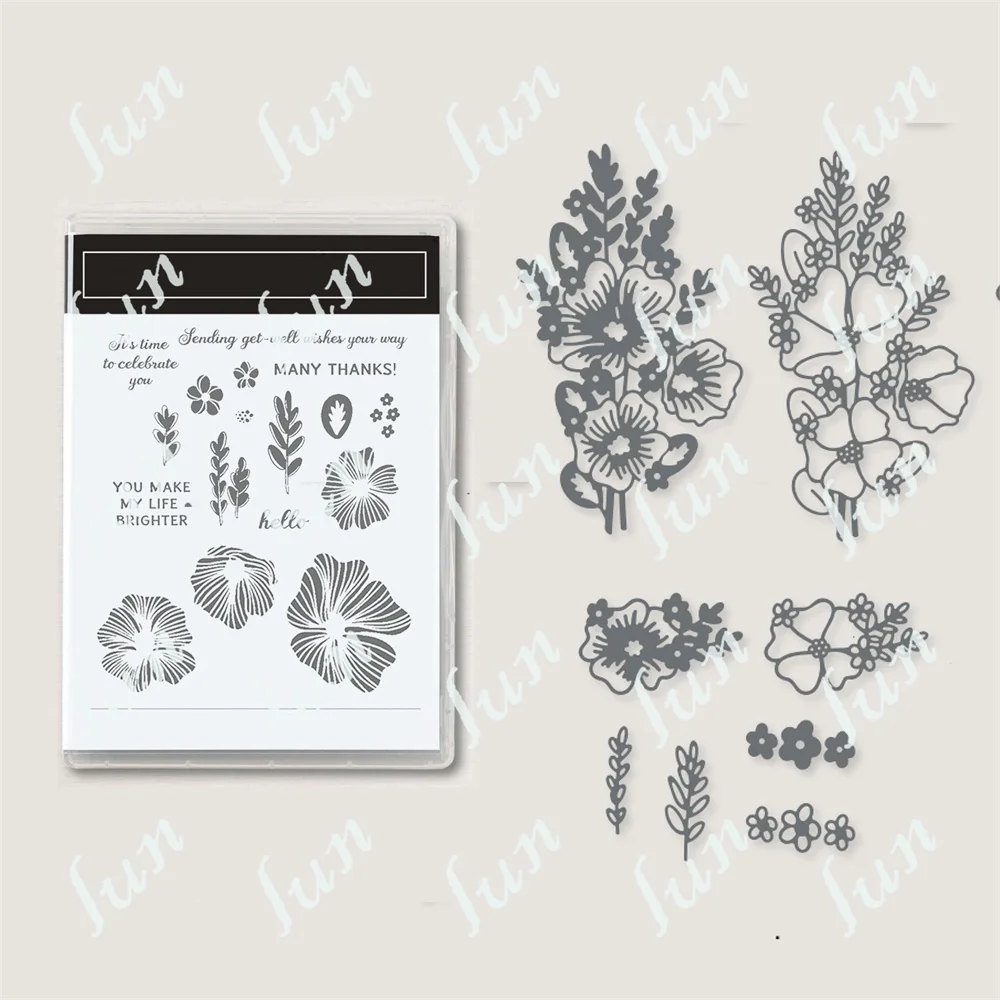 

2023 New Straw Flower Scrapbook Decorative Stamp Template Diy Gift Card Craft Metal Cutting Mold