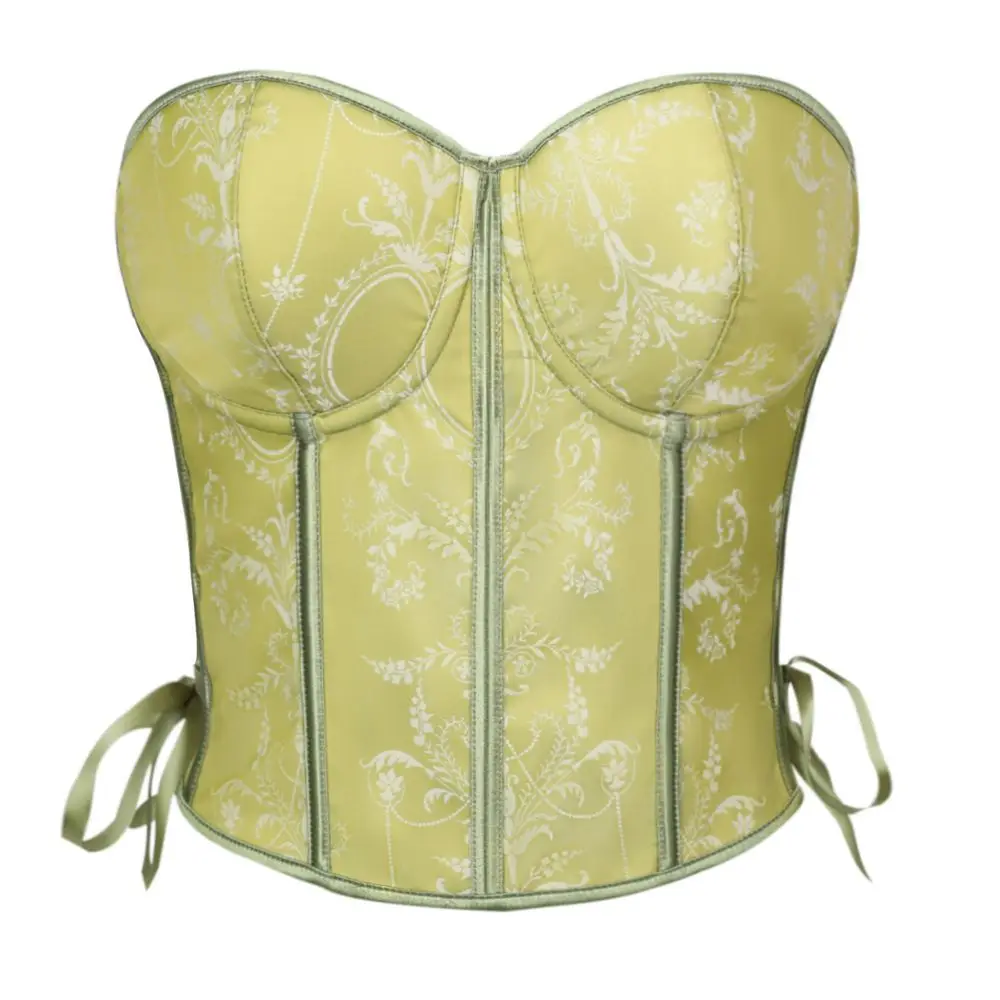 Green French Style Strapless Slimming Corset Women's Shapewear Top Waist Cincher Chest Booster Seamless Thin Four Seasons
