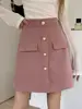 Women's Black High-waisted A-line Skirt New Autumn Winter Fat Mm Covers the Belly Covers the Buttocks in One Step Short Skirt 3