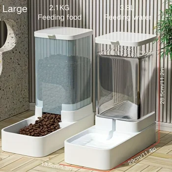 Automatic Pet Feeder & Water Dispenser Set - Gravity-Fed, Durable Plastic for Dogs & Cats 3