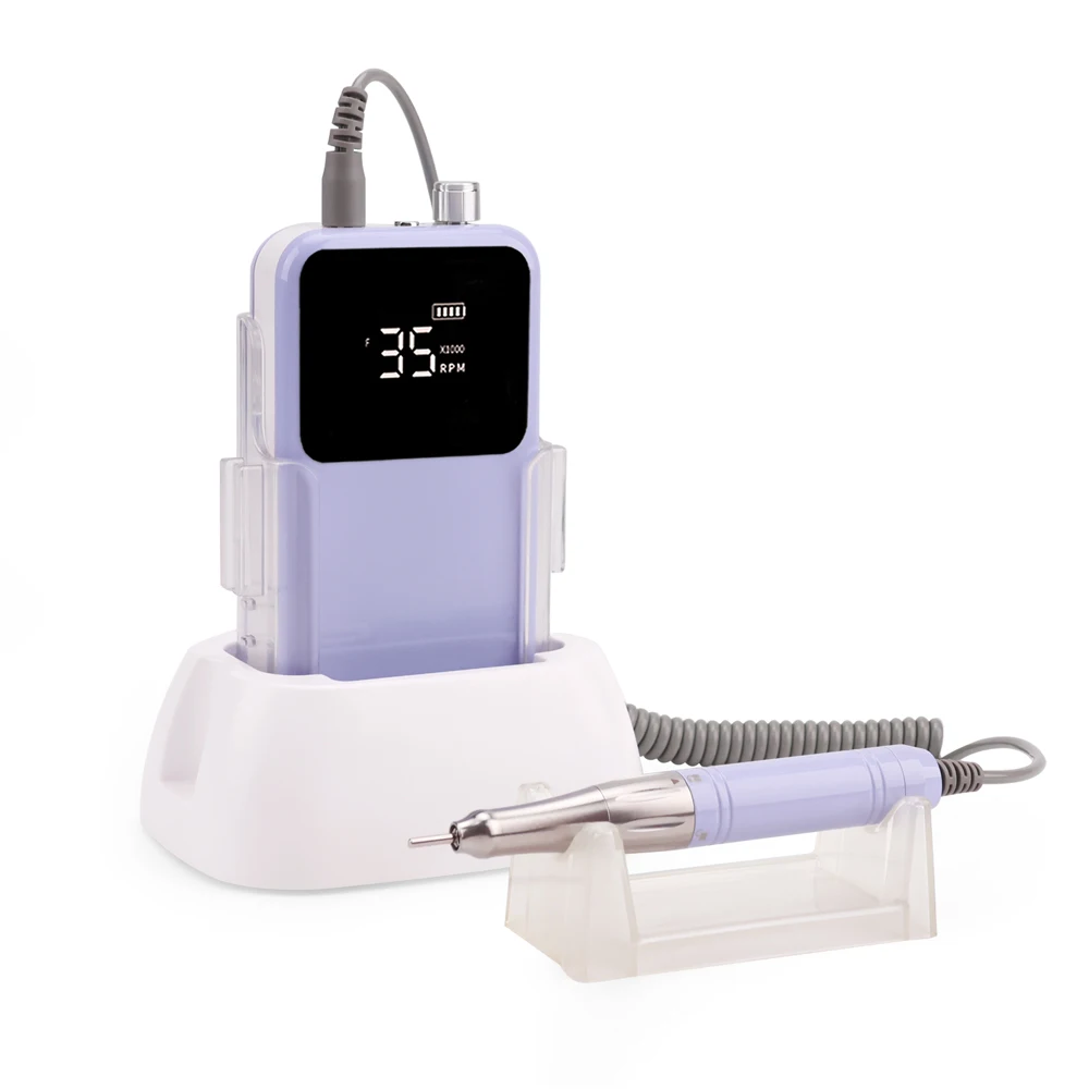 35K Violets Desktop Cordless Base Electric Nail Drill Machine 35000rpm Manicure Pedicure Rechargeable Battery Wireless Coreless 5