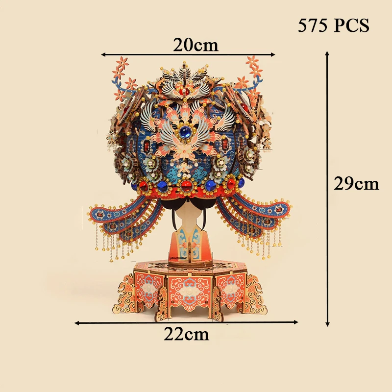 DIY 3D 나무 피닉스 크라운 뮤직 박스 미니어처 모델 키트 조명 조립식 직소 퍼즐 친구 생일 선물