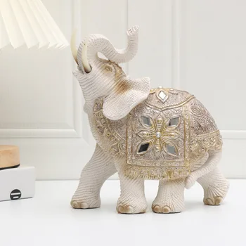 Statue Feng Shui d'éléphant porte-bonheur, 1 pièce, décoration de richesse, Sculpture authentique pour le bureau et la maison, Figurine vibrante, améliore l'est 1