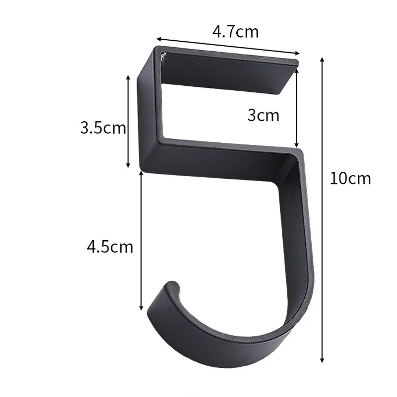 Sleek Black & White Anti-Slip Desk Hook Organizer