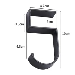 Sleek Black & White Anti - Slip Desk Hook Organizer (Black)