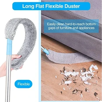 Telescopic Long Handle Broom For Home Blinds Dust Microfiber Brushes To Install Easy To Use Household Cleaning Tools 5