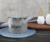 Crystal Glass Biscuit Container Jar Tin with Lid Kitchen Counter Storage Silver Trimmings Crystal Filled Decorative Storage Box 5
