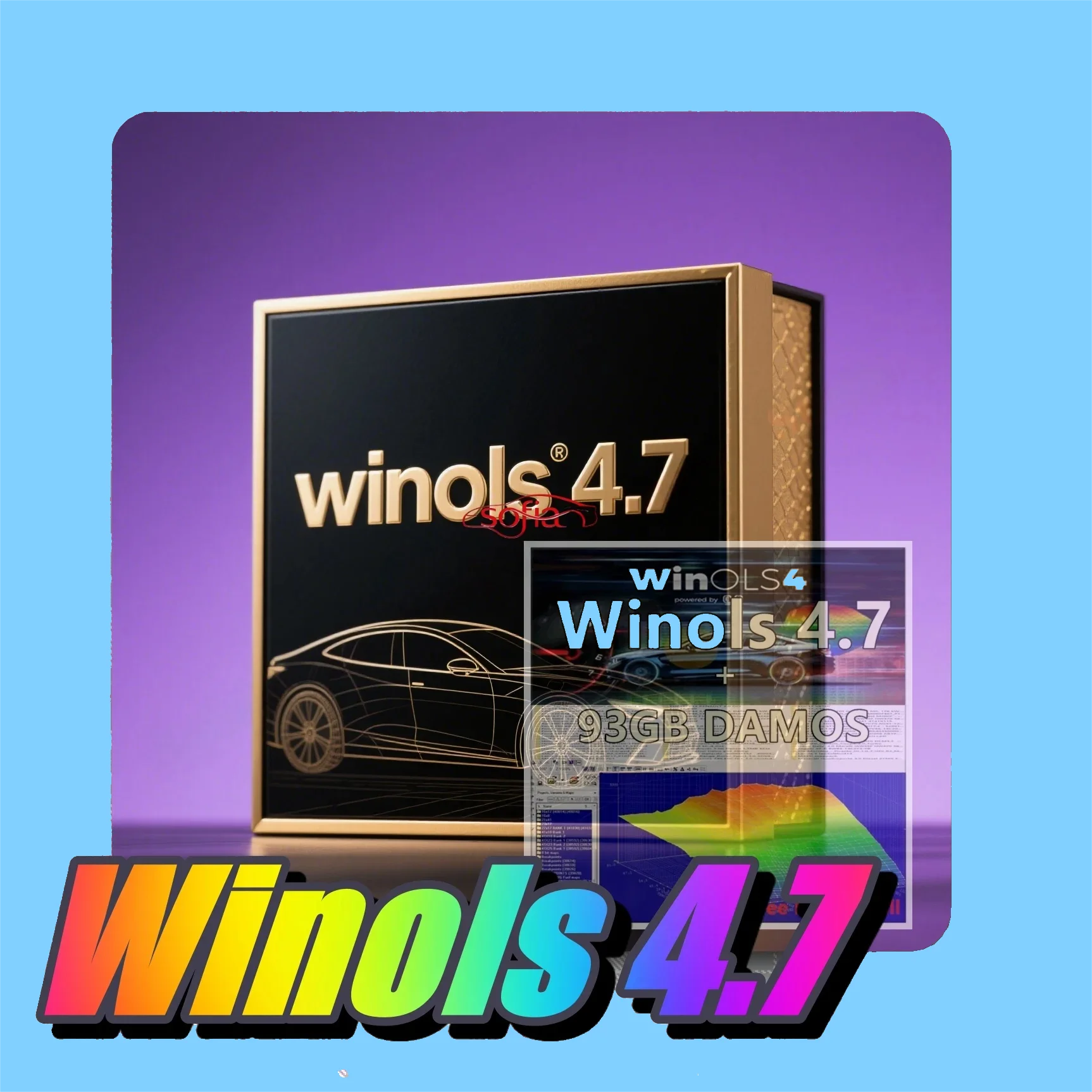 Winols 4.7 הפעלה מלאה עבור Windows 10/11 תמיכה במגוון שפות ללא צורך ב-VMware חבילת Damos ECM טיטניום 1.61 שירות IMMO T