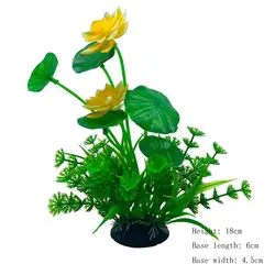 Artificial Underwater Aquarium Simulation Decoration - Lush Green Aquatic Plants and Shrubs (Lotus Yellow)