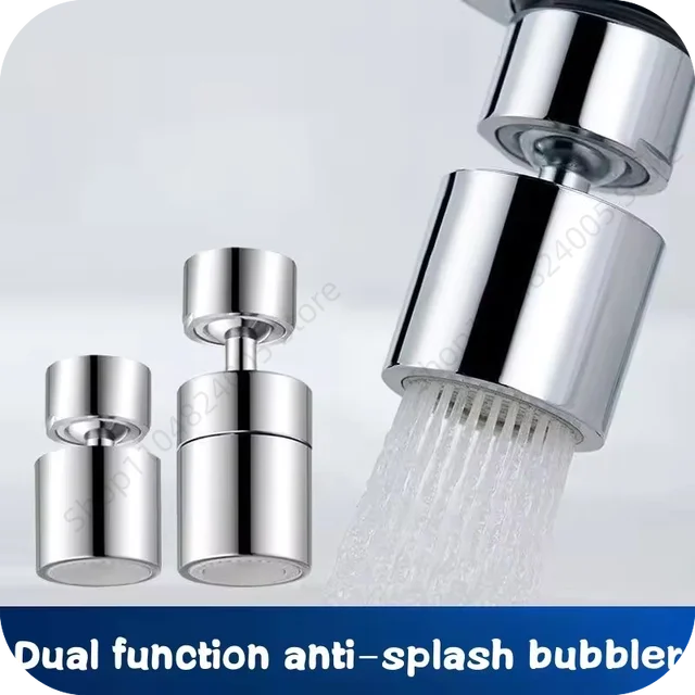 360° Dual Function Anti-splash Bubbler Kitchen Tap Aerator Bathroom Rotatable Extension Faucet Filter Dual Modes Bubbler Nozzle 5