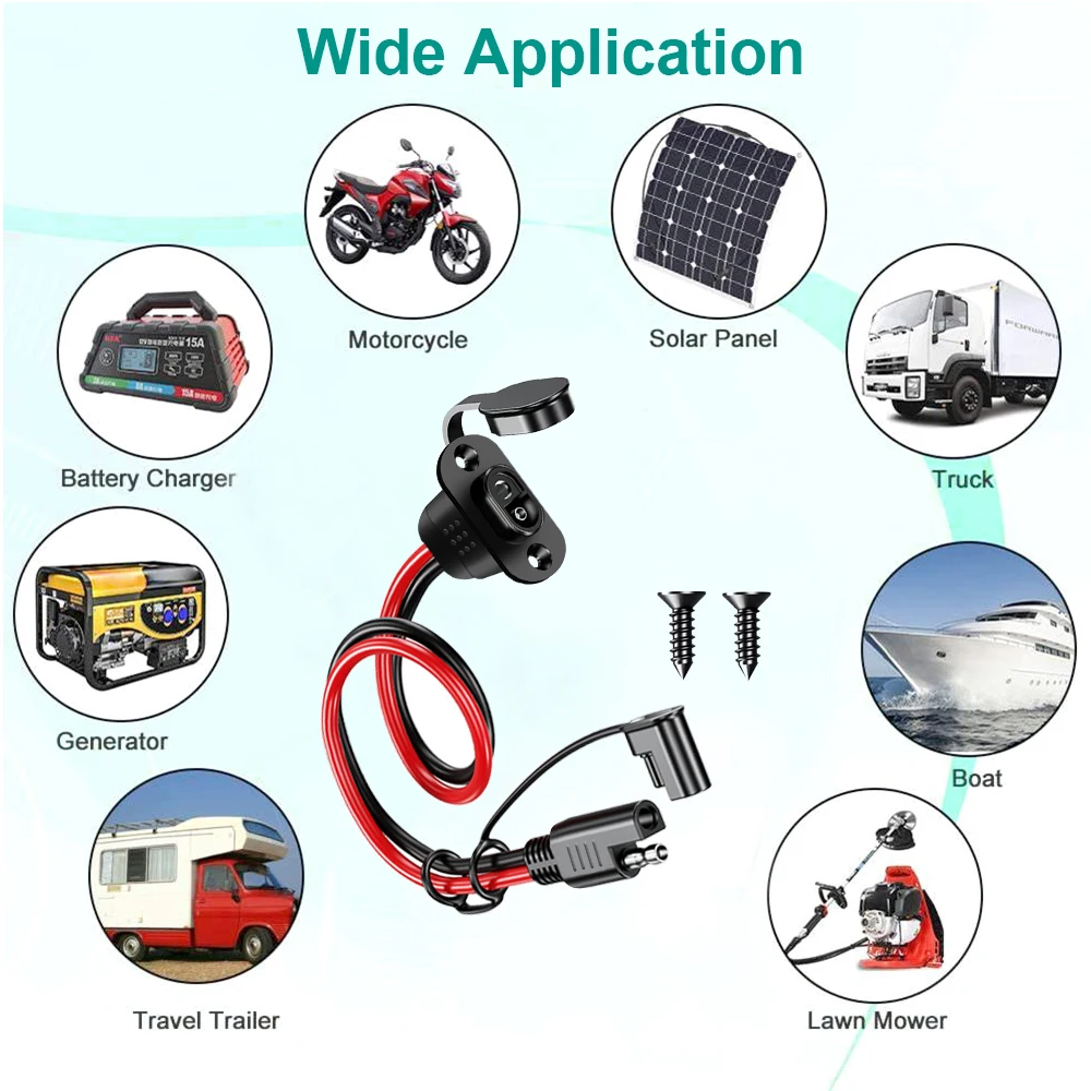 1/2Sets SAE Schnell Stecker Kabelbaum SAE Adapter Stecker auf Buchse Kabel 12AWG SAE Verlängerung Kabel Wasserdicht für Ladegerät – Detail 4