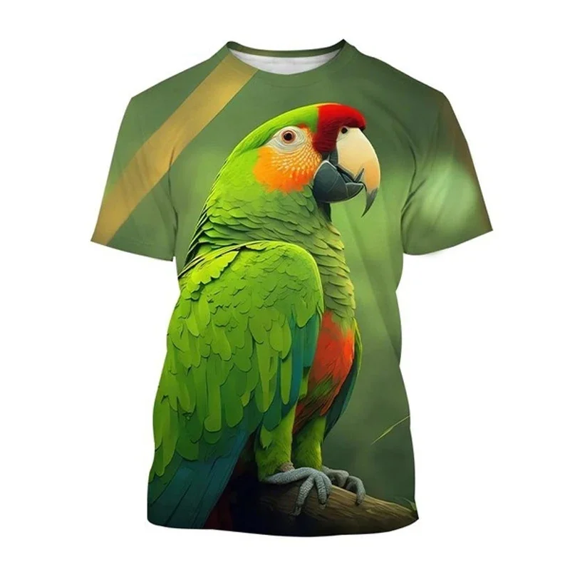 

Футболка с 3D рисунком животных и попугаев, футболки с графическим рисунком для мужчин и детей, модная смешная женская верхняя одежда