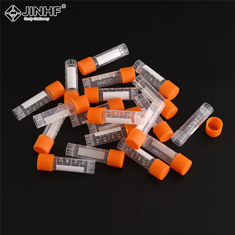 

20pcs 1.8ml PP Lab Analysis Freezing Tubes Graduation Centrifuge Tube Volume Vials Bottles With Screw Cap