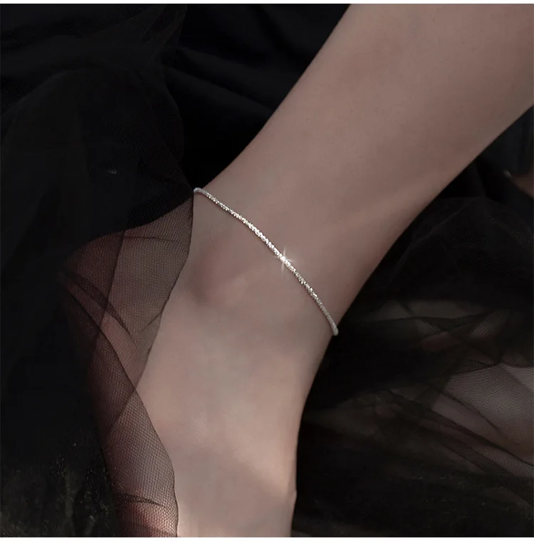 925 Sterling Silver Snake Chain Pearls Anklets For Women Fashion Silver 925 Jewelry DA387 anklet bracelets silver anklets ankle chain