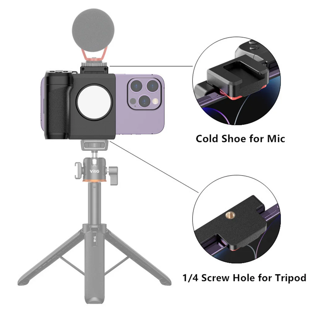 Phone Grip Handheld Selfie Booster Grip Selfie Stick Tripod Fill Light Bluetooth Remote Shutter for Smartphone phone tripod stand phone clamp holder