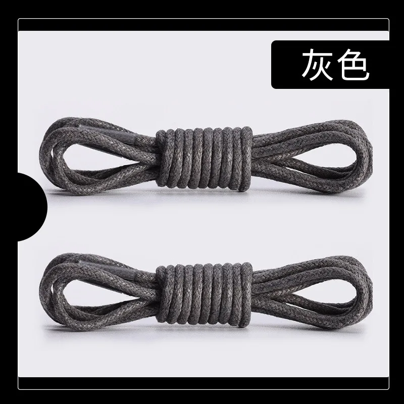 Premium Round Waxed Shoelaces for Leather Shoes and Boots - Thin and Waterproof