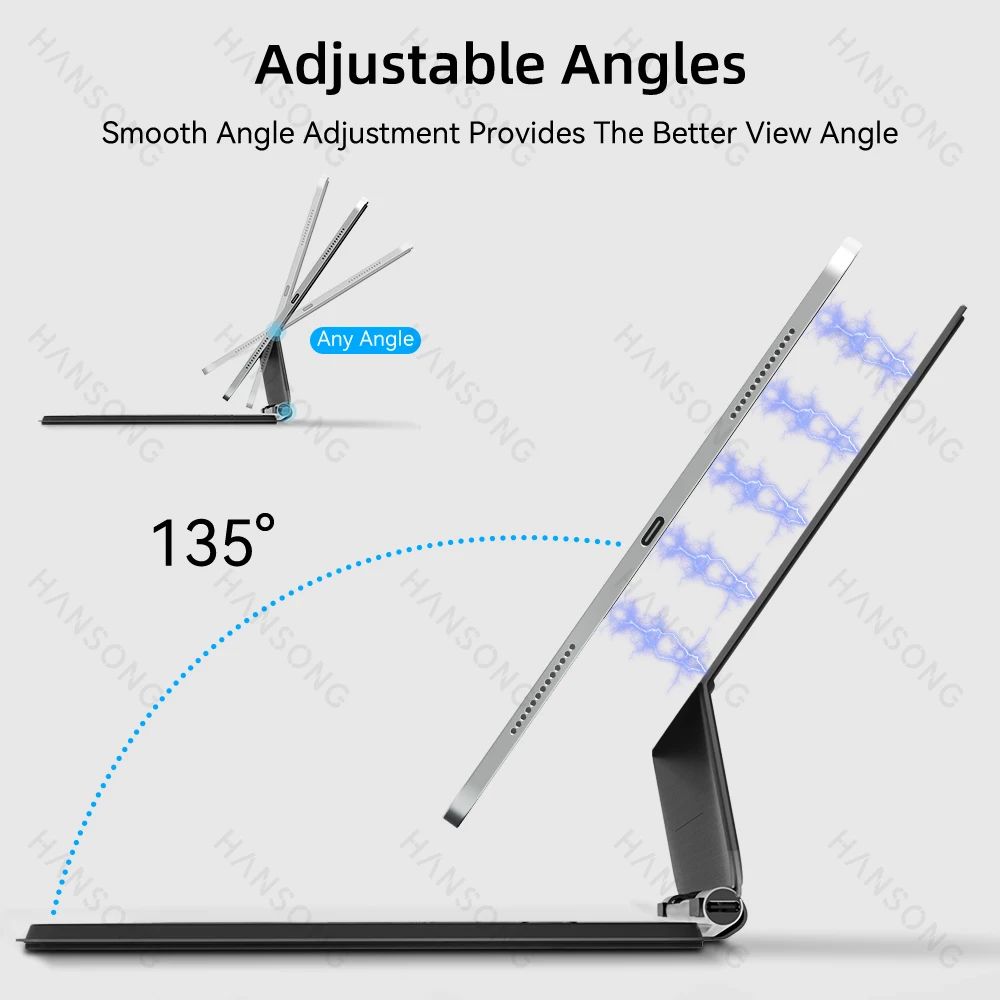Capa de Teclado Mágico para Ipad Ipad Pro 11 12.9 4th 5th 6th Air 4th 5th 10.9 Backlit Keyboard Cover - Imagem 2
