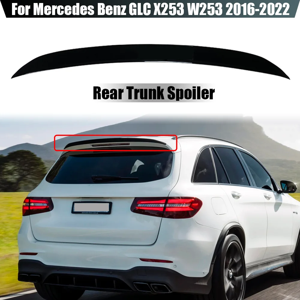 Auto Heckspoiler Flügel Kofferraum lippe für Benz glc x253 w253 glc43 glc63 glc200 glc260 glc300 2014-2018 glänzend schwarz/Kohle faser optik – Detail 1