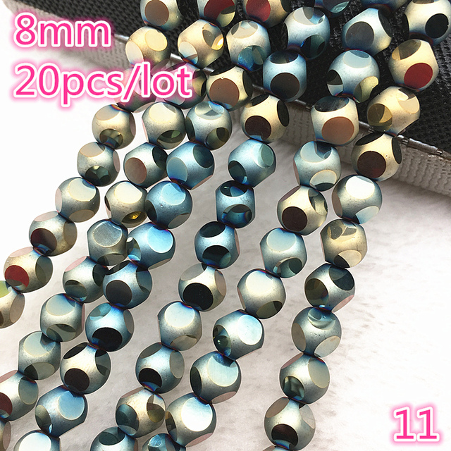 20pcs 8mm Austria Crystal Earrings Choker Bead Glass Bead Spacer Bead For Jewelry Making Necklace