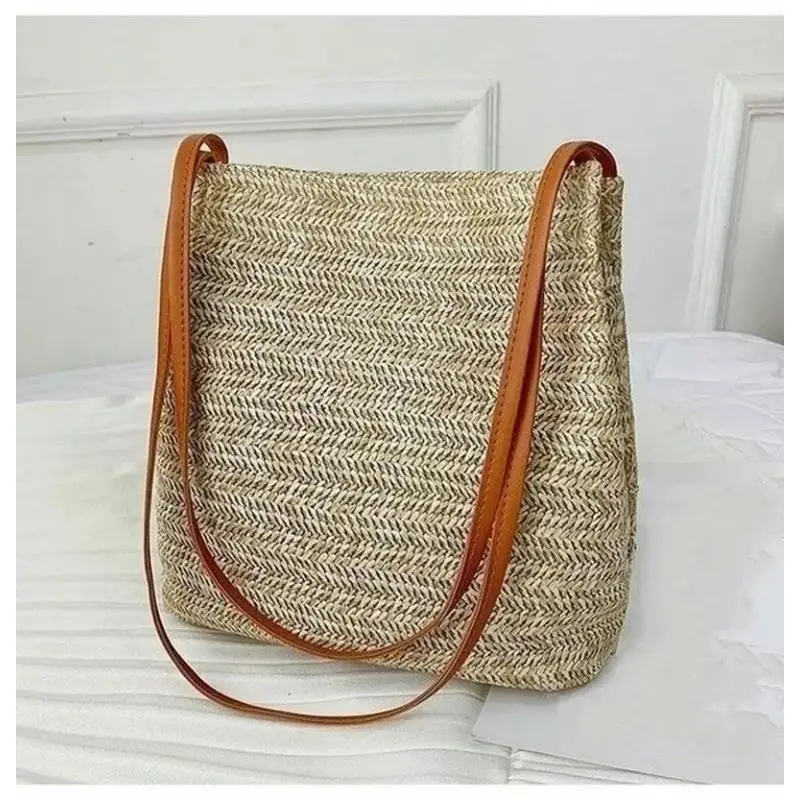 Women's Straw Woven Handbag Large Rattan Basket Beach Bag Summer Women Messenger Crossbody Bags Girls Small Beach Handbag New