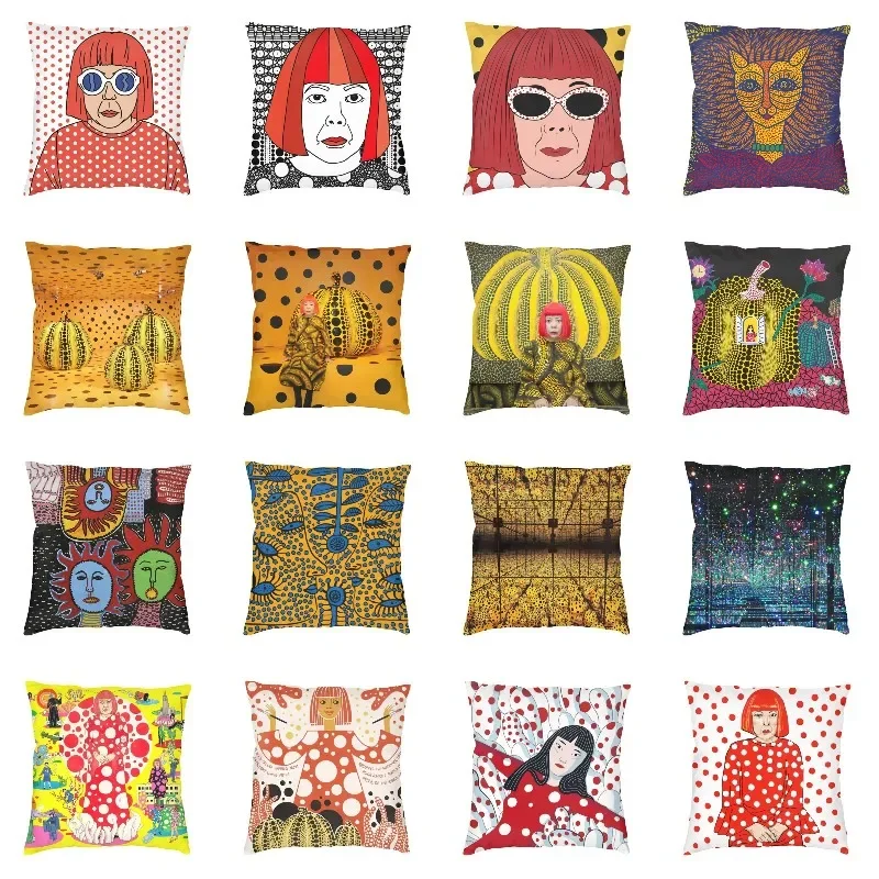 

Famous Yayoi Kusama Cushion Cover 45x45cm Home Decor Pumpkin Abstract Art Throw Pillow Case for Living Room Sofa Pillowcase