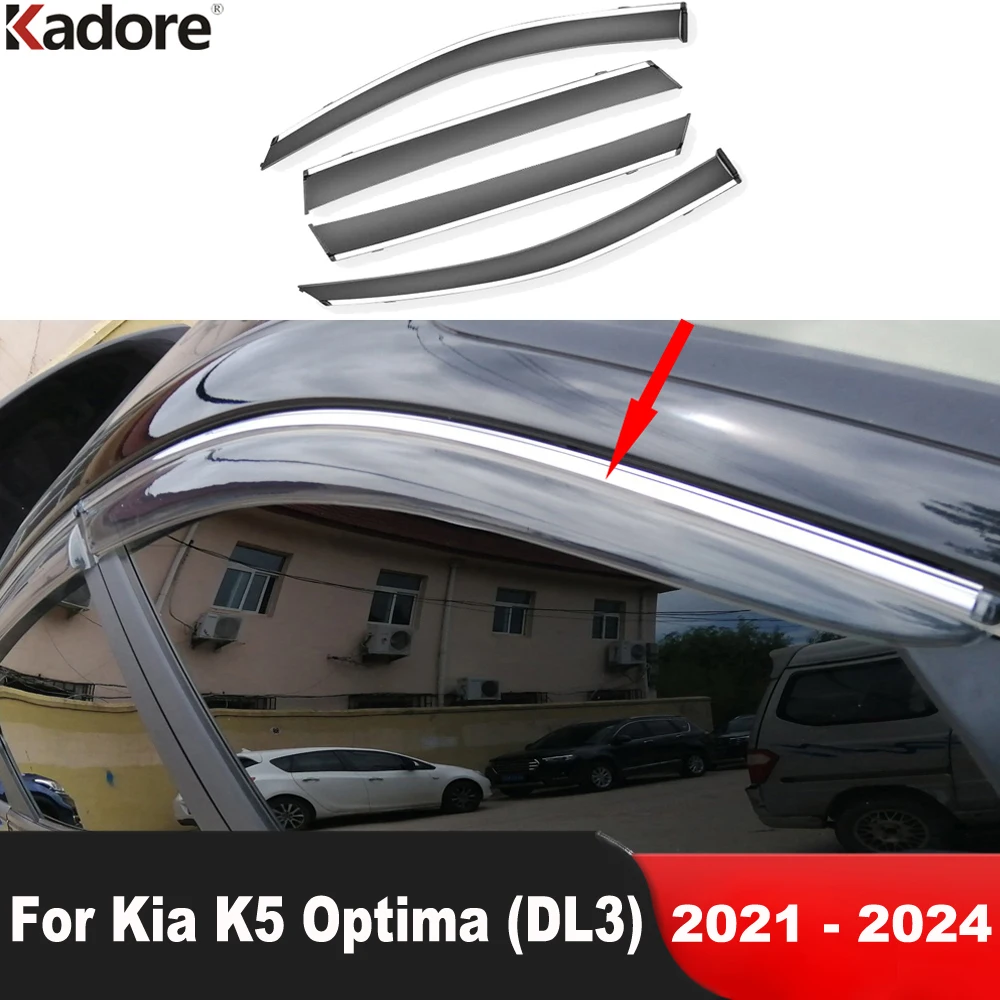 

Автомобильные оконные дефлекторы для Kia K5 Optima DL3 2021 2022 2023, оконный козырек от солнца и дождя, козырек, крышка, отделка, аксессуары