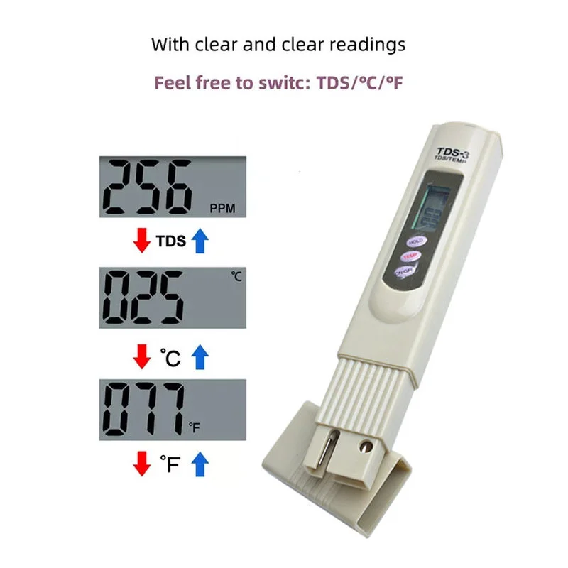 TDS-3 PPM Temperature Water Hardness Tester Hold Pen Type Digital TDS Meter 6
