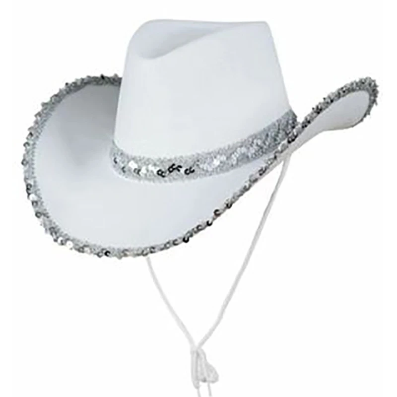 Sequin cowgirl hat for adults cowboy hats party performance cowboy hats cowgirl hats
