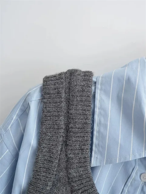 Shirt And Knitted Vest 2 Piece Set 21