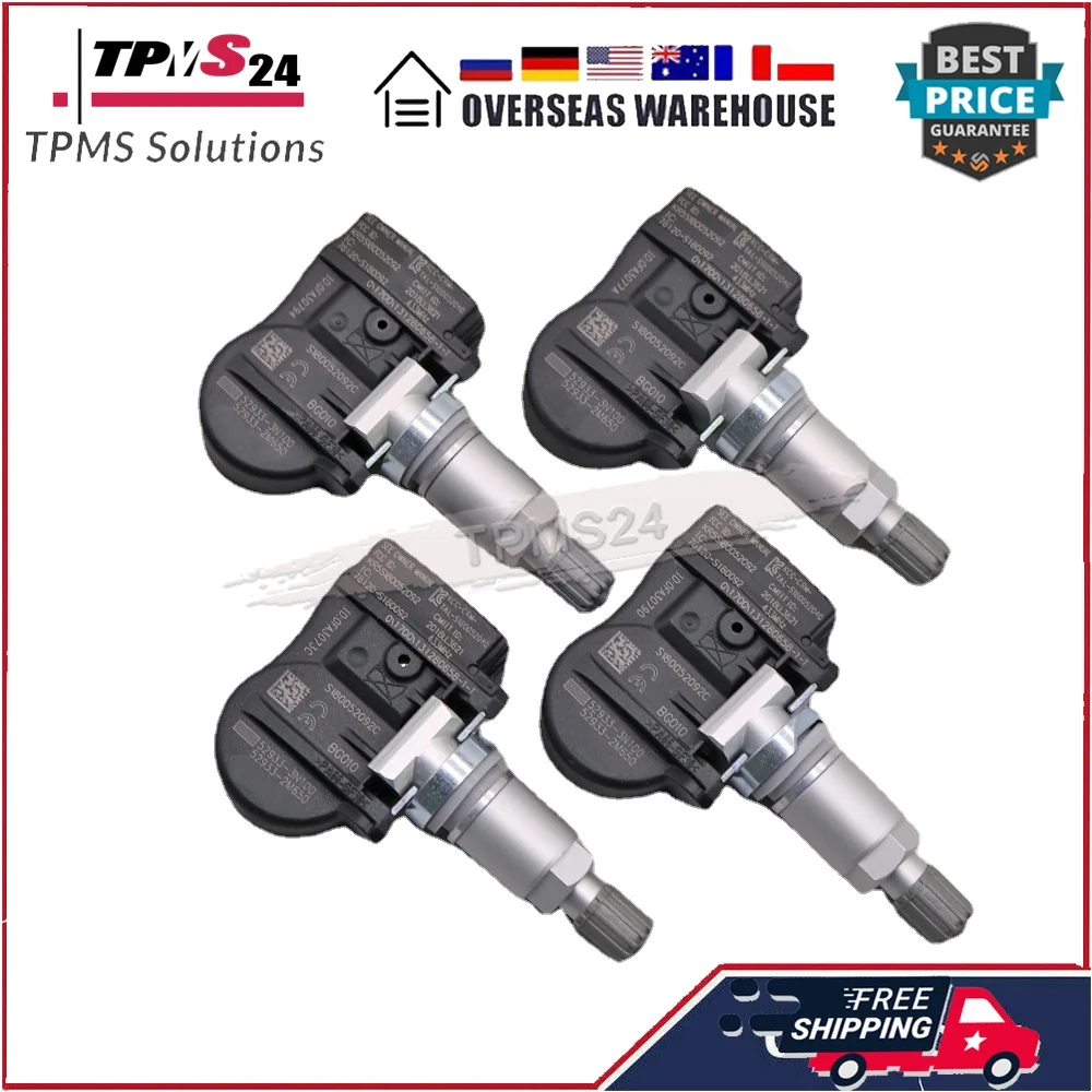  Ʈ ׽ý  Ix55 Ÿ Iii ֶ󸮽  433MHz TPMS Ÿ̾ з , 4X 52933-3N100 52933-2J100