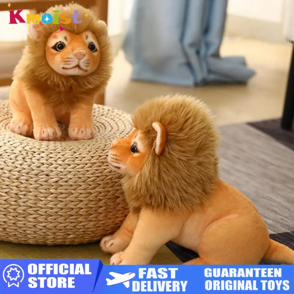 Cute Cartoon Furry Brown Wild Lion Plush Animal Soft Stuffed Toy Kids Gift Simulation Sitting Lion Christmas Toys for Children lion toy plush brown xxl