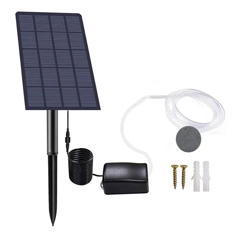 Solar Oxygen Air Pump Solar Powered Pond Bubbler Aerator Outdoor Low Noise Solar  Powered Water Circulation Pump For Small Pools