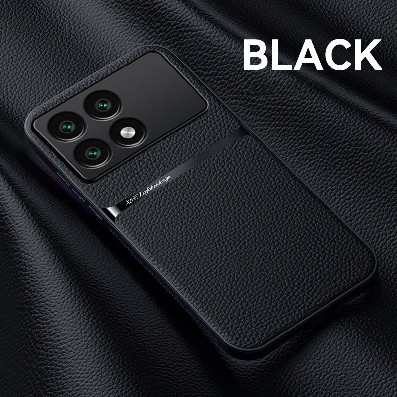 Leather Magnetic Holder Case - Soft Silicone Protective Cover