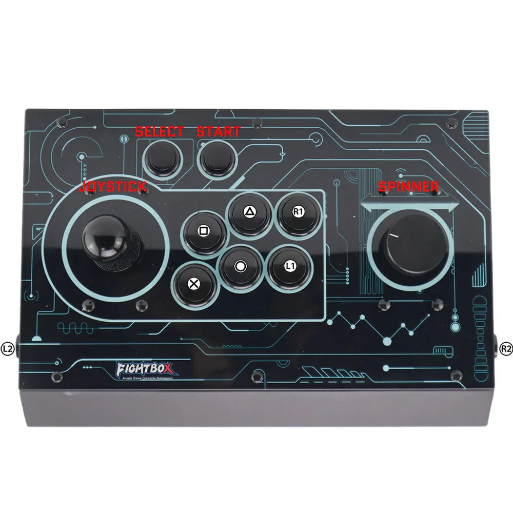 FightBox R9 HITBOX 스타일 아케이드 파이트 스틱 조이스틱 라즈베리 피코 보드(아두이노 프로 마이크로 스피너 포함) PC/PS3/스위치용