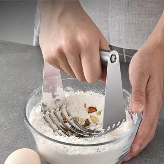 Mélangeur de pâte manuel en acier inoxydable, mélangeur de farine à 5 lames, coupe-pâtisserie professionnel, mélangeur de pâte, outil de cuisson de beurre de cuisine 1