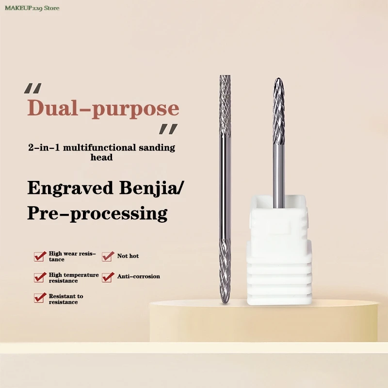 

Multifunction Under Nail Drill Bit Double Ends Tungsten Carbide Sharp Nail Gel Cuticle Remover For Nail Preparation