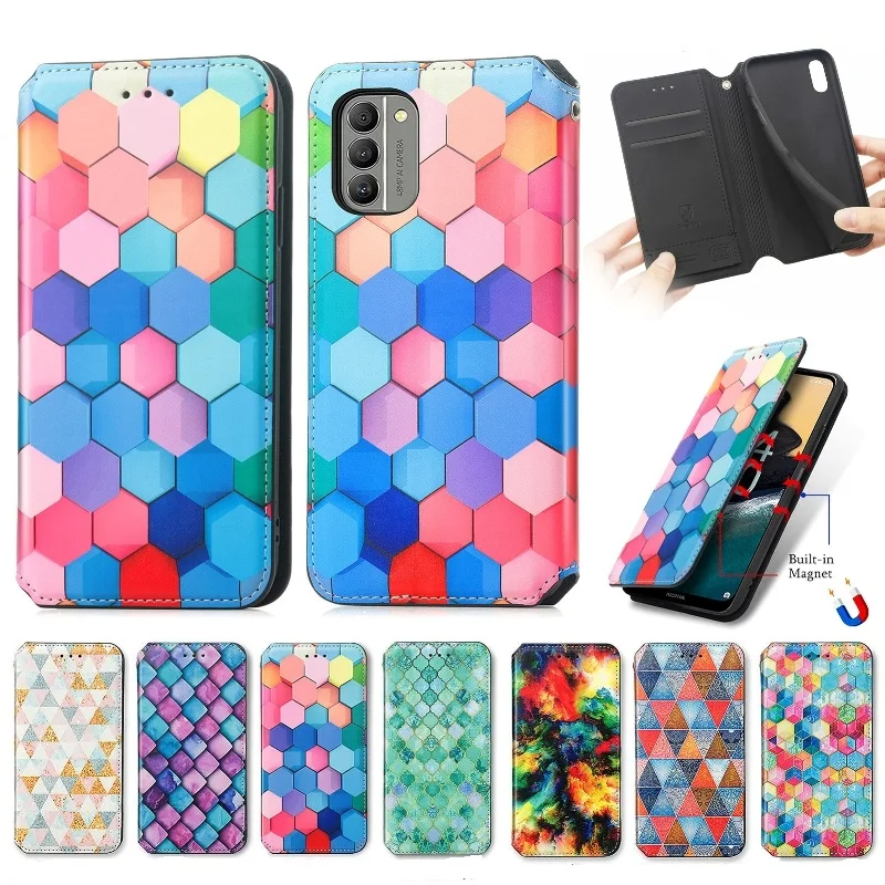 

Leather Card Wallet Colour Phone Case For Nokia X100 X40 X30 X20 X10 G400 G300 G60 G50 G21 G20 G11 G10 C200 Magnetic Flip Cover