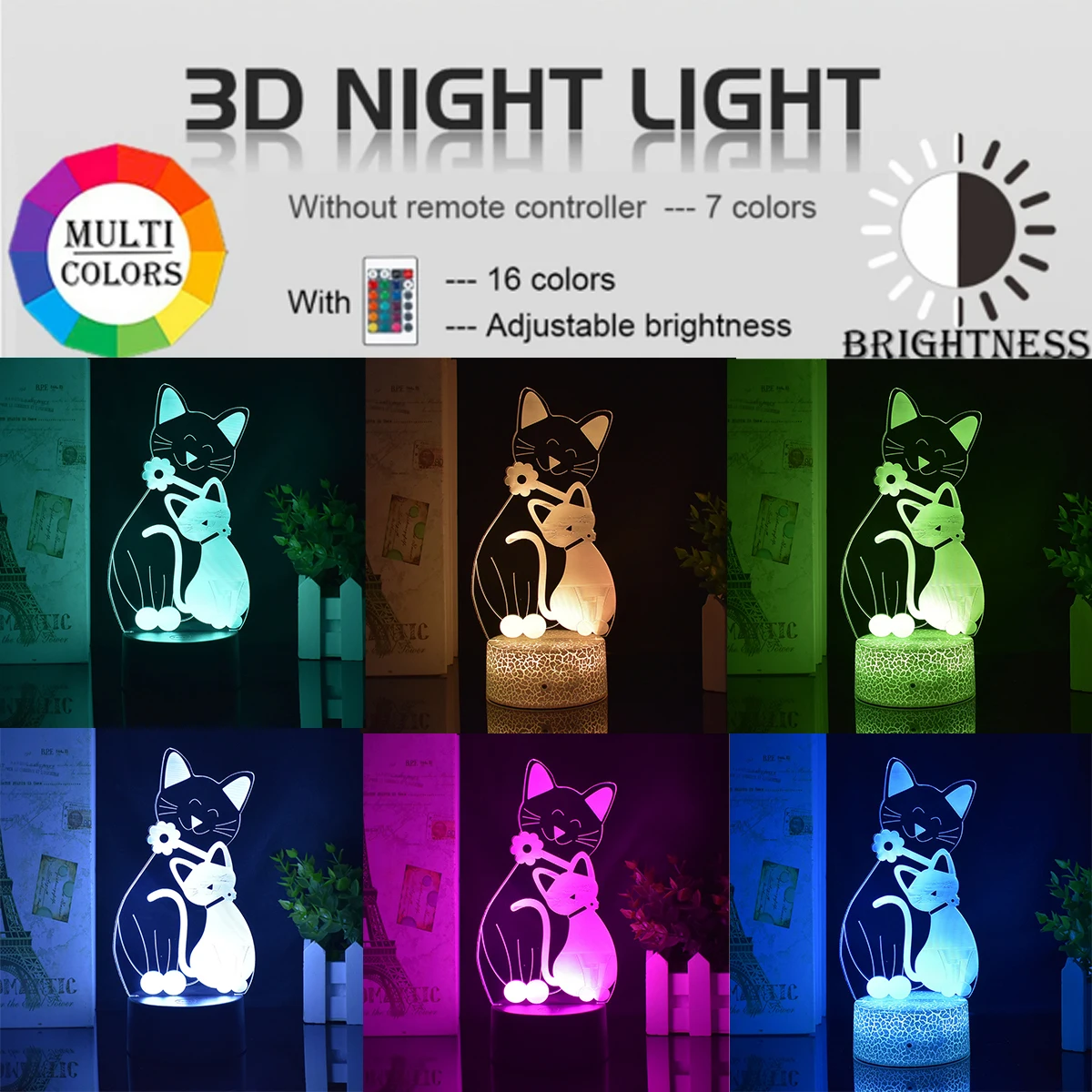 Cartoon 3D LED Light Stitch Figurine LED Night Light Neon LED