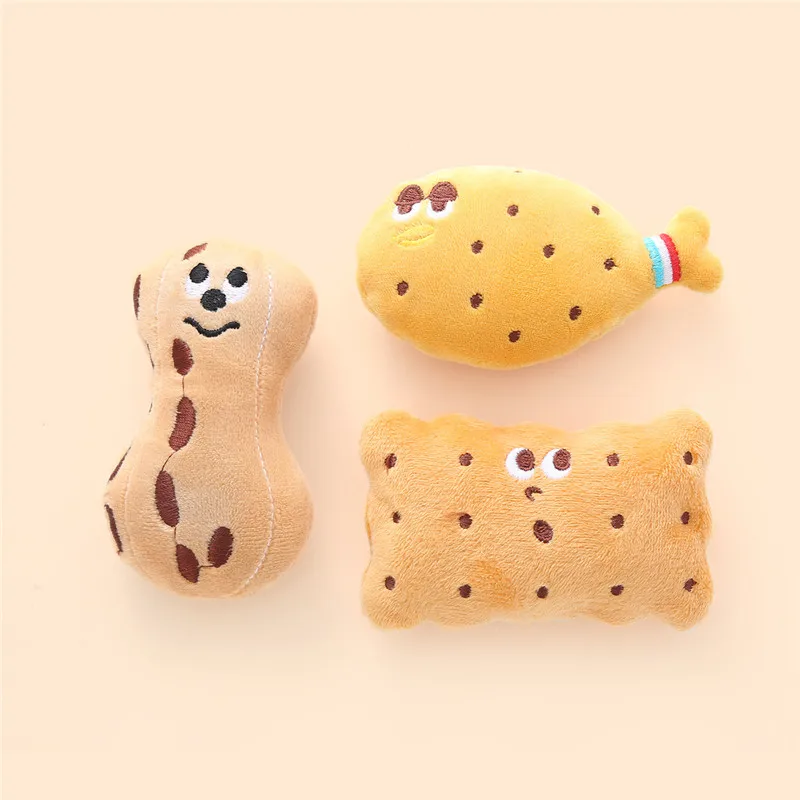 Plush Cat Toys Cute Chicken Legs Biscuits Shape Cat Mint Toys Bite